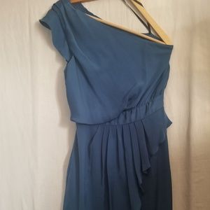 Elegant Blue One-Shoulder Dress